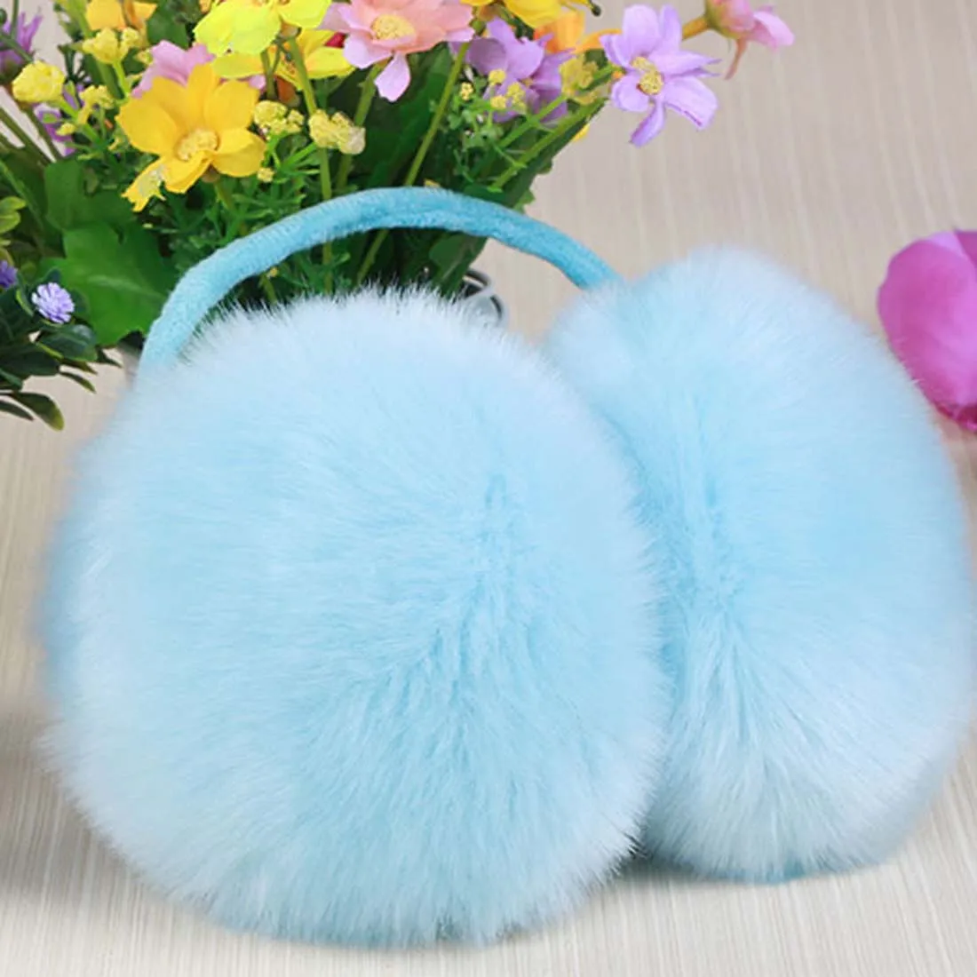 

YJSFG HOUSE Adult Children Earmuffs Winter Classic Ear Cover Plush Fuzzy Faux Fur Warm Big Earmuff Fashion Girls Snow Outwear