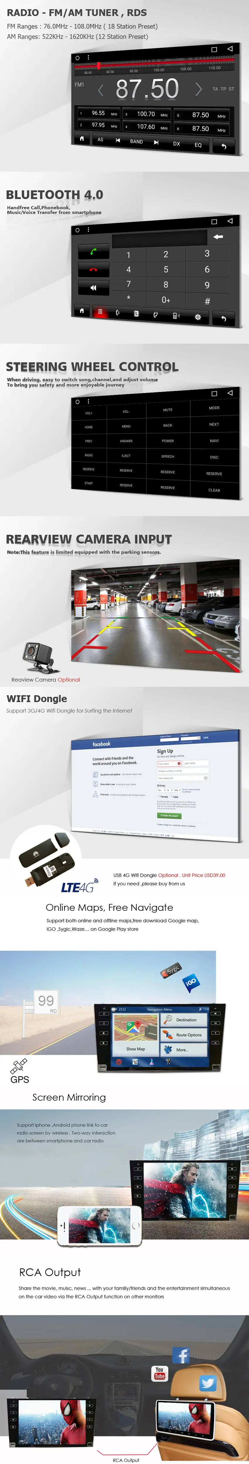 Sale 9" Android 8.0 RAM 2G Car DVD for TOYOTA CAMRY AURION V40 2006 2011 Car Radio GPS Navigation system multimedia head unit stereo 1