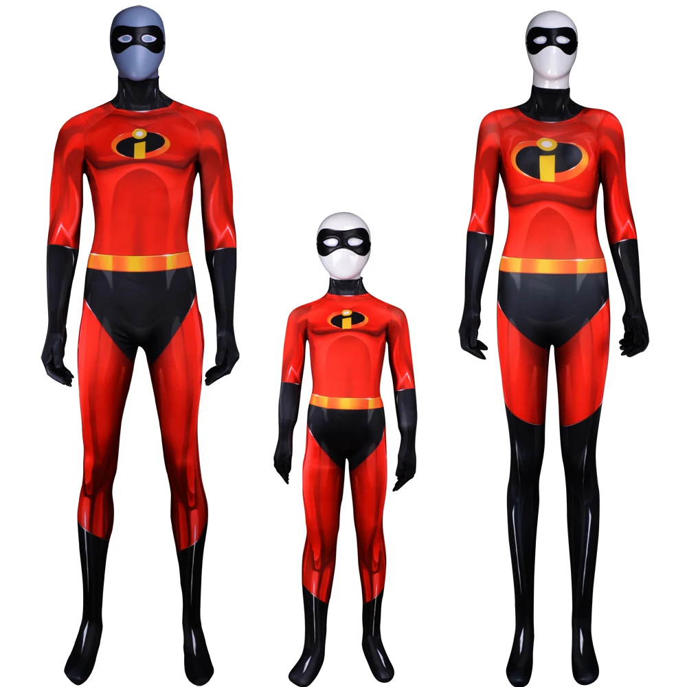 

The Incredibles 2 Family Bob Parr / Violet Parr / Dash Parr Costume 3D Original Movie Superhero Costume Zentai Suit Halloween