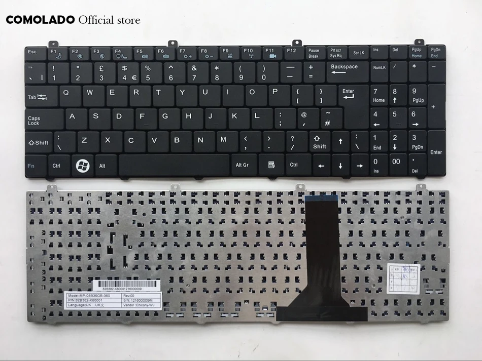 UK keyboard For Advent 6551 6552 6441 Black Laptop Keyboard UK Layout