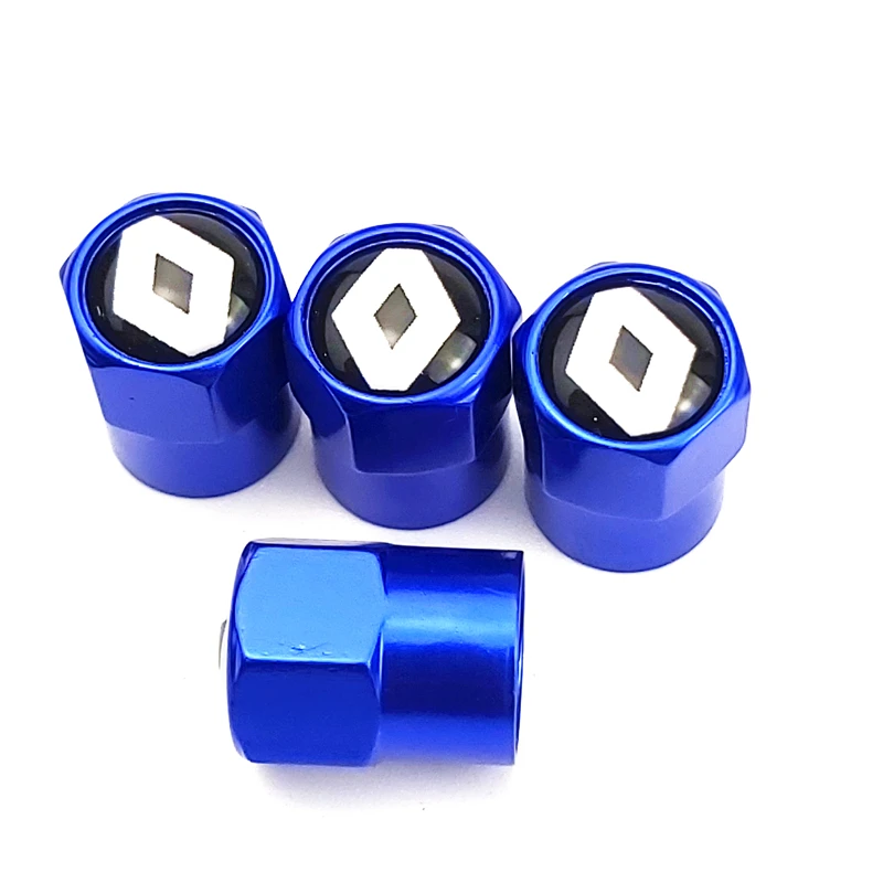 

BLUE COLOR 4pcs/set New Car Tire Valve Caps fit for Renault Megane 2 3 Duster Logan Clio Laguna 2 Captur Motors car styling