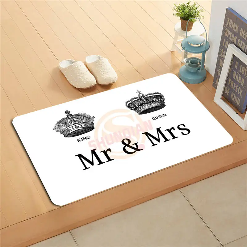 P-J/q42 Custom King And Queen Mr &amp Mrs дверной коврик домашний декор напольный коврики для
