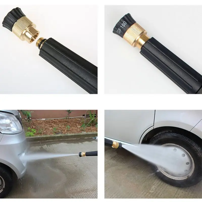 

High Pressure Car Wash Water Gun Head Two Holes Water Straight Fans Adjustment Nozzle