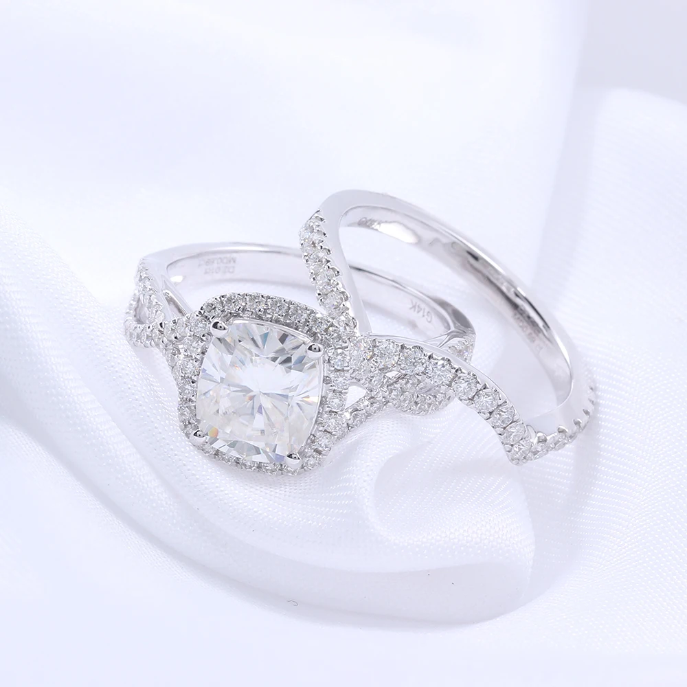 2 carat ct f color cushion cut lab grown moissanite diamond wedding ring set with moissanite - 2 Carat Wedding Ring 2 carat ct f color cushion cut lab grown moissanite diamond wedding ring set with moissanite - 2 Carat Wedding Ring