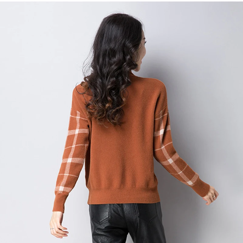 Autumn Winter Ladies High Collar Knitted Cashmere Sweater Pullover Sweater Female 2018 Fashion Loose Letters Thick Sweater NO342 Autumn Winter Ladies High Collar Knitted Cashmere Sweater Pullover Sweater Female 2018 Fashion Loose Letters Thick Sweater NO342