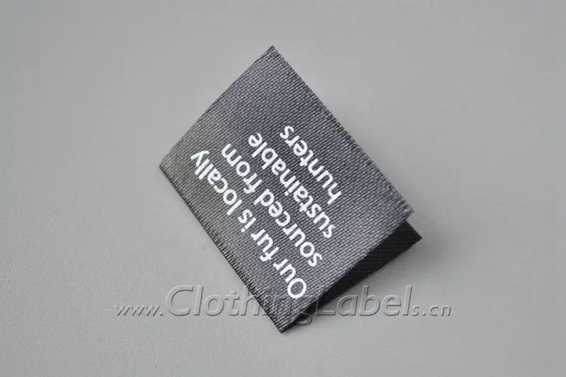 Clothing satin print label, customized logo, satin label, print label