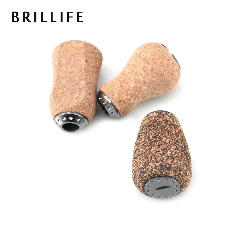 BRILLIFE 2pcs/lot DIY Fishing Reel Handle Knob Cork Handle Knob 2 Ball