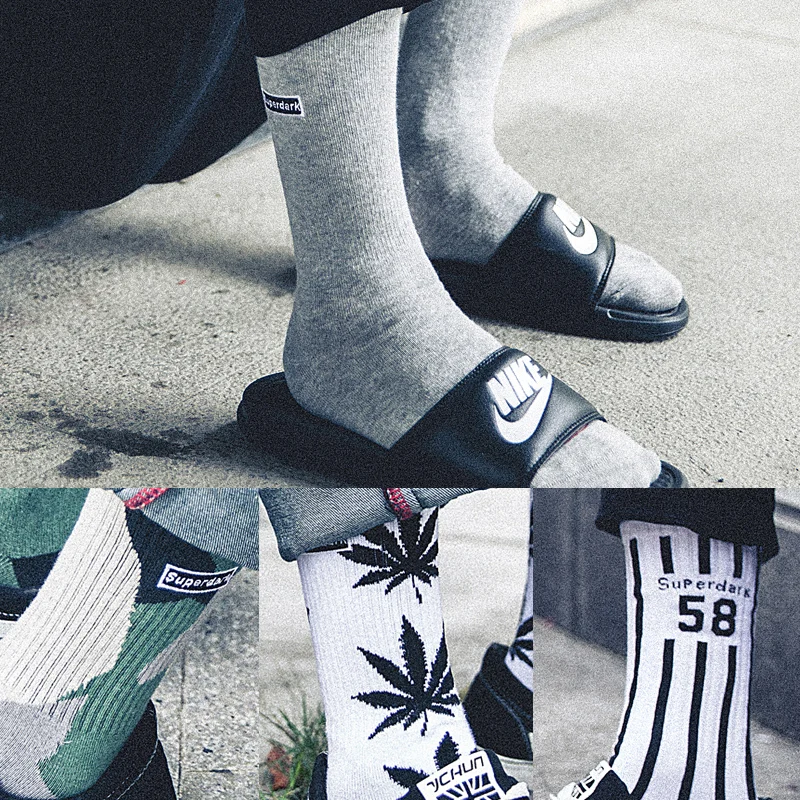 3 пар/лот хипстер уличный стиль Харадзюку носки скейтбордиста для мужчин/женщин хип хоп черный высокого качества хлопок Длина носки