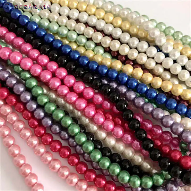 

GraceAngie 80-140pcs Imitation pearl glass Loose Beads Necklace Bracelet Colorful DIY Jewelry Beads Handmade Crafts 6/8/10mm