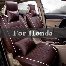 Four Seasons Leather Car Interior Pad Front Back Seat Cushion Cover For Honda Fcx Clarity Fit Aria Hr-V Insight Inspire Jazz