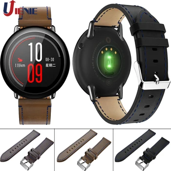 

22mm Leather Strap for Xiaomi Huami Amazfit Watch Bracelet Band Replacement Watchband for Amazfit Pace Stratos 2 2S Wristband