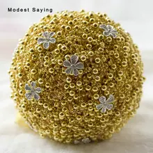 7 цветов золотые Искусственные Свадебные цветы Букеты новая мода Романтическая свадьба подружки невесты Брошь букеты свадебные аксессуары