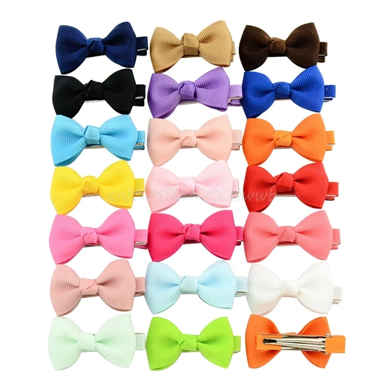 

Kids Girl Small Solid Ribbon Bow Hair Clip Baby Barrette Hairpin Accessories New #T026#