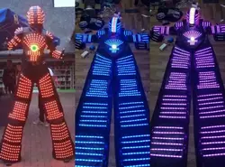Красно-зелено-синие мигающие светодиоды костюм легкие костюмы светодиодные костюмы роботов робот криомен David Guetta робот с шлем с LED