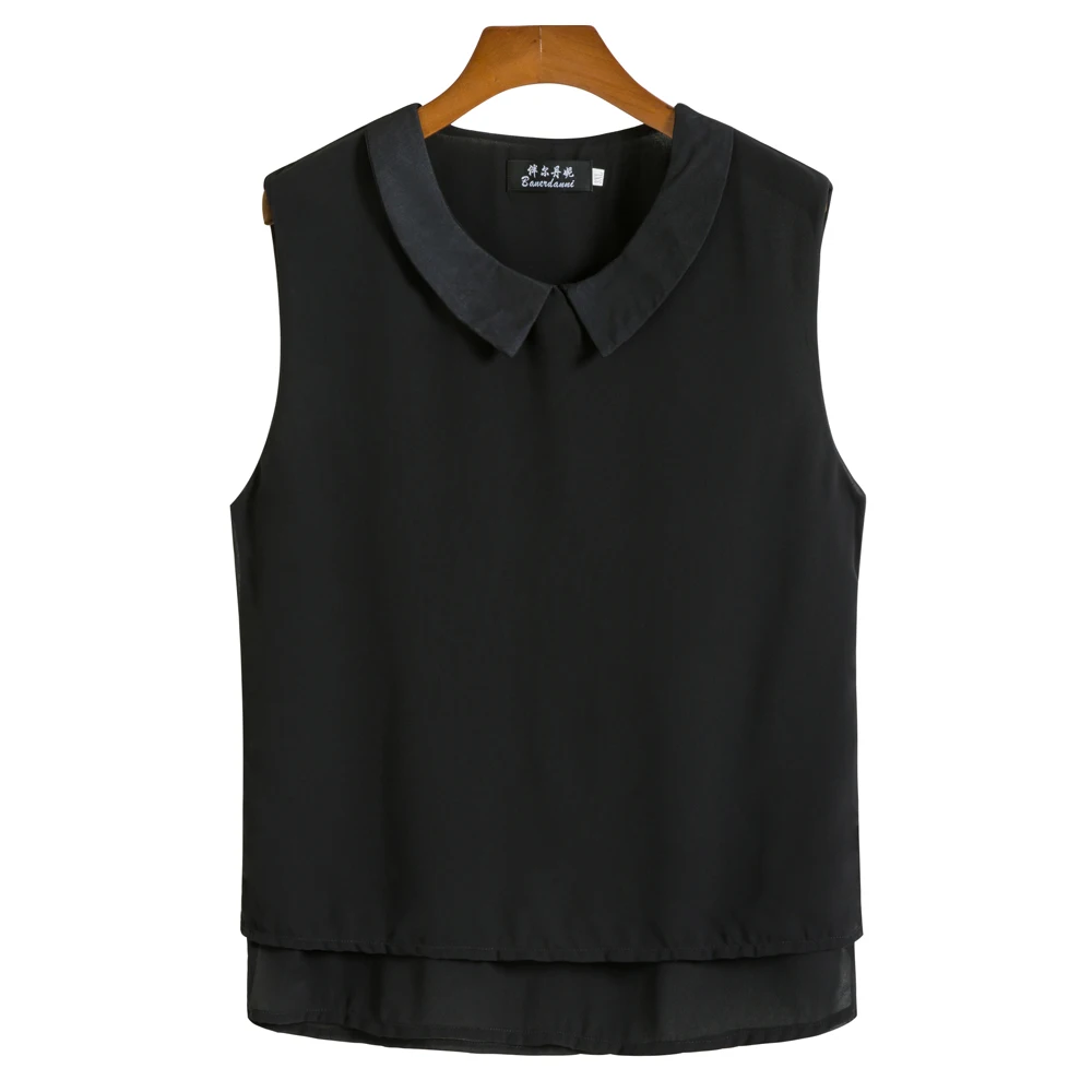 2019 Fashion Brand Women's blouse Summer sleeveless Chiffon shirt  Sexy Collar Casual blouse Plus Size 5XL Loose Female Top