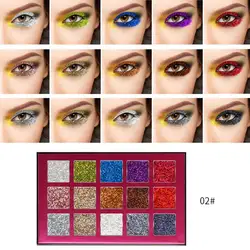 15 видов цветов палитры теней Shimmer eye shadow palette Водонепроницаемый Натуральный Белый Фиолетовый алмазный блеск теней для глаз макияж глаз