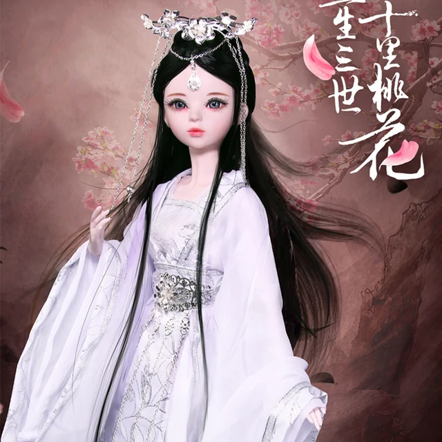 60CM Handmade 1/3 Bjd Dolls FUYAO/JINMI/White Snake Large 23 Jointed Chinese HanFu Girls Princess Doll Toys for Girls Gift 2