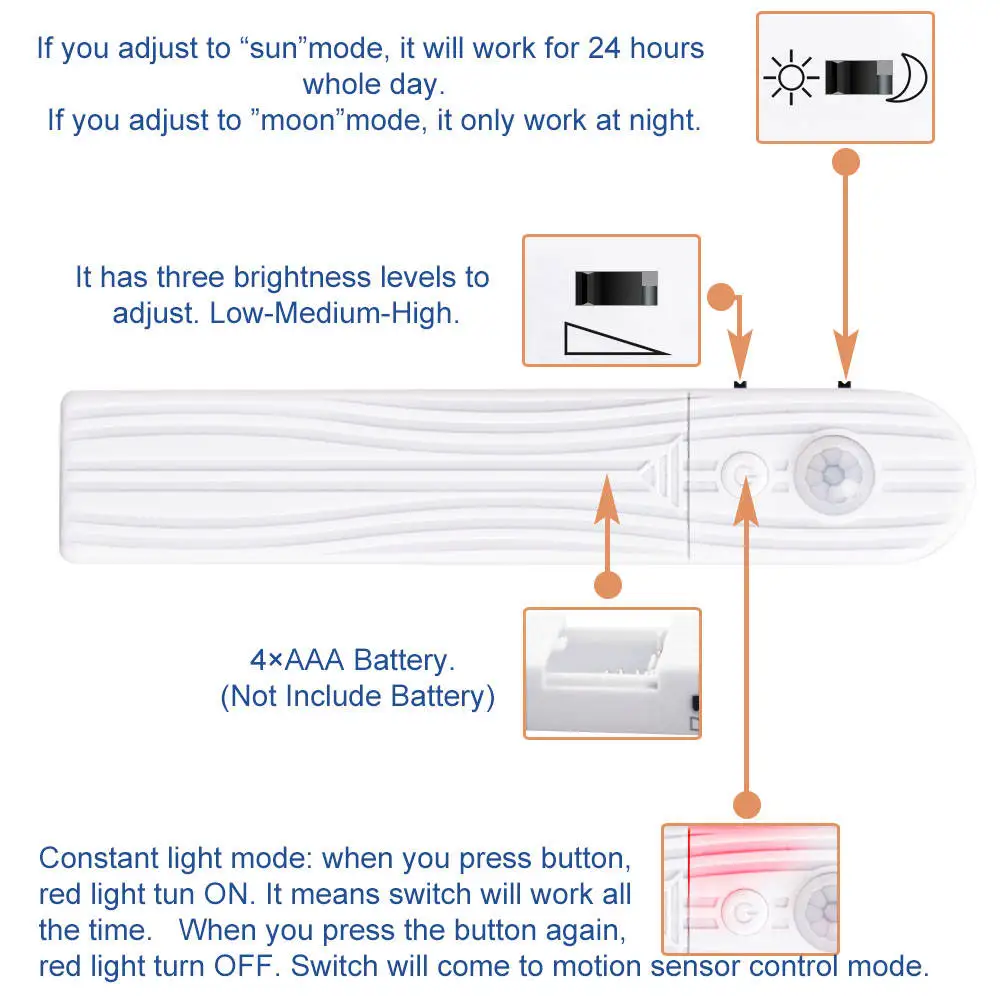 Led قطاع ضوء استشعار الحركة ليلة ضوء 2835 DC 5 V مرنة الطيرة Led إضاءة خلفية للتلفاز البير خزانة خزانة الدرج مصباح للأطفال
