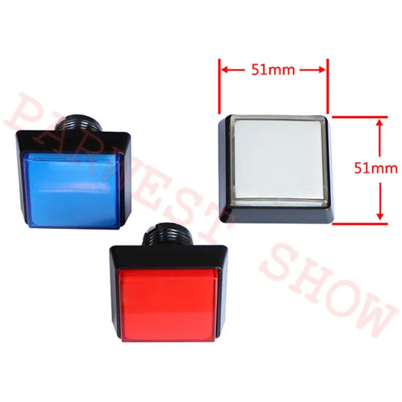 

5pcs Big Square LED Arcade Button/51*51mm Illuminated Push Button with Micro Switch for Jamma MAME Master Arcade DIY Part