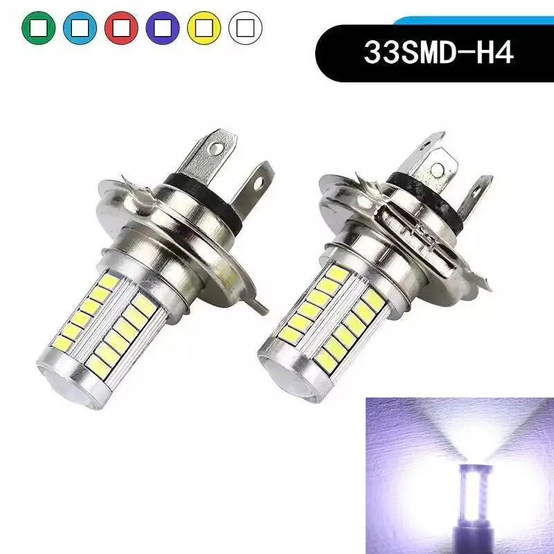 2 шт H4 12V 16,5 W 6000K 990lm 33-SMD Автомобильный светодиодный светильник s Яркий головной светильник s ультра белый светильник противотуманных фар светильник