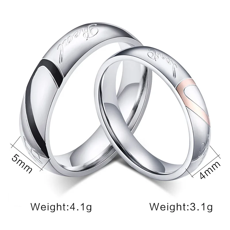 2017 New Fashion Heart Ring Wedding Rings Stainless Steel 2017 New Fashion Heart Ring Wedding Rings Stainless Steel For Men And Women In From Jewelry Accessories On Aliexpress