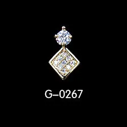 GS0267 10 шт./лот, циркониевый драгоценный камень, ювелирное изделие для дизайна ногтей, сплав, украшения для ногтей, снежинки/вода/бант/подвеска, горный хрусталь, маникюрные украшения для ногтей - Цвет: GS0267