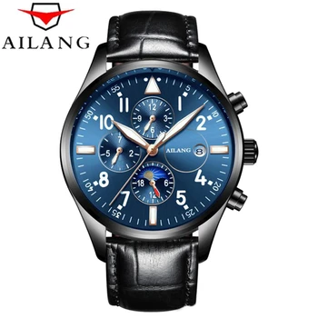 

AILANG 6 hands Moon Phase Top Brand Mens Mechanical Watches Luminous Automatic Watch Men Calendar Relogio Masculino dropship NEW