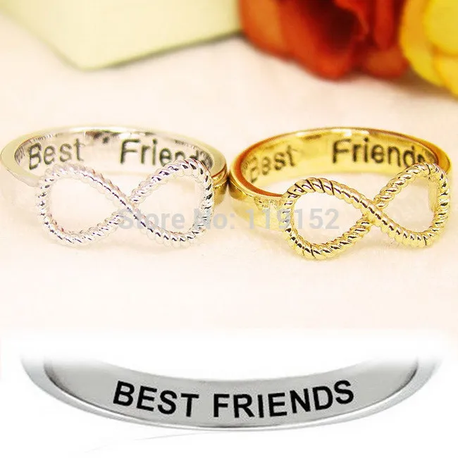 

Wholesale Best Friends Ring women's infinity ring engraved rings gold silver plating for beauty women and girls gift