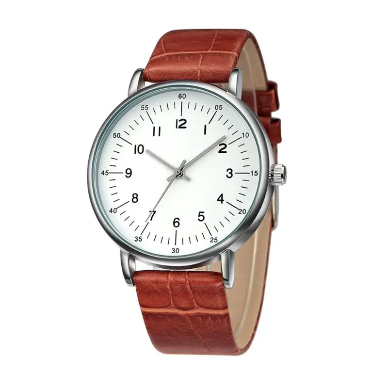 

High end Japan Movement Fashion Unisex Quartz Watch Retro Leather Strap Two Row Number Contracted Dial Male/Famale Clock