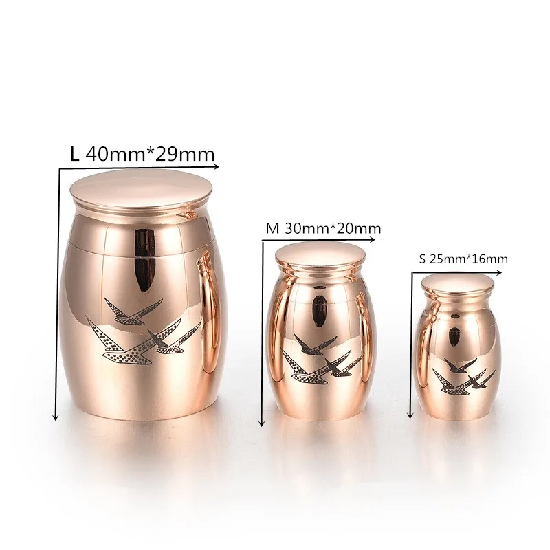 

IJU013 Stainless Steel With Swallow Pattern Jar Keepsake Funeral for Ashes Custom Engraved Cremation Urn for Pets Human Ashes