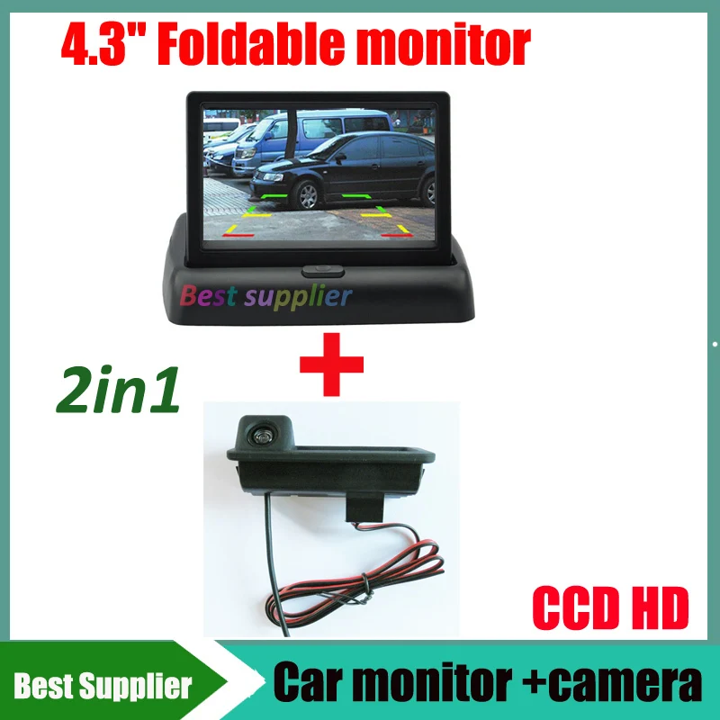 

4.3" car mirror TFT LCD Monitor and CCD HD Car rear view parking backup camera for Ford Focus sedan Mondeo with Handle switch