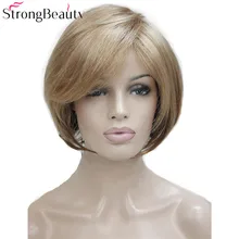 Strong Beauty Short Synthetic Bob Wig Straight Wigs Heat Resistant Women Full Capless Hair цена Strong Beauty Short Synthetic Bob Wig Straight Wigs Heat Resistant Women Full Capless Hair цены онлайн