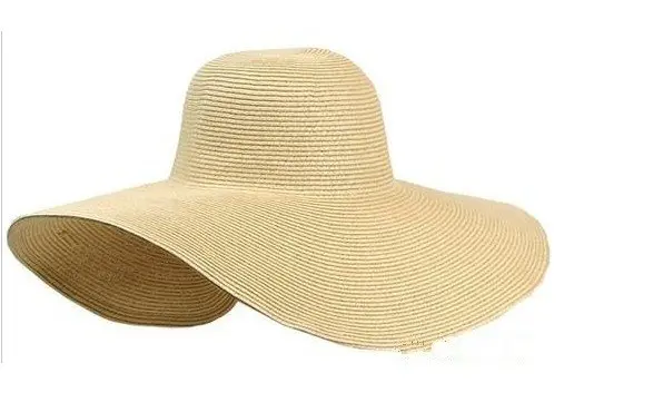Опт и розница, модная женская соломенная шляпа с широкими полями - Цвет: beige