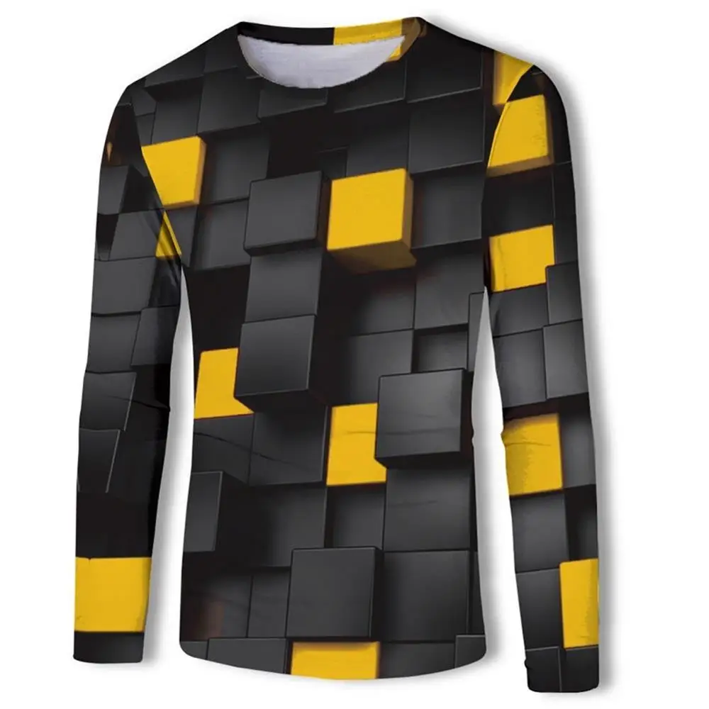 

Newest 2019 Autumn Men's T-shirt Fashion Brand 3D Print Cotton T Shirt Men Trend Casual Long Sleeve funny Tshirt Cute Tops Tees