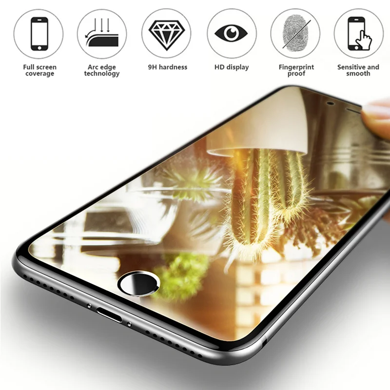9H закаленное стекло для iPhone X защитное зеркальное покрытие Защита экрана 7 8 6 6s Plus