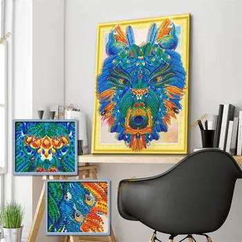 

5D Special-shaped DIY Diamond Painting Animal wolf Rhinestone crystal Embroidery handmake Mosaic Accessories Decor Animals Gift