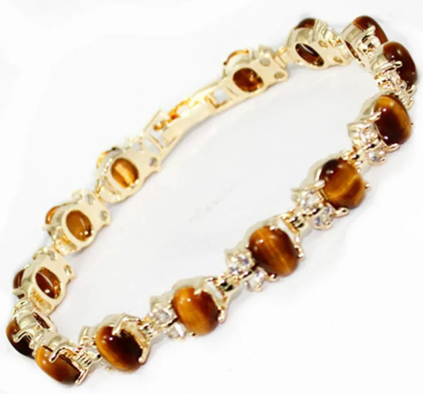 

Charm lady's 6*8mm tiger eye Natural stone bracelet 7.5 inch