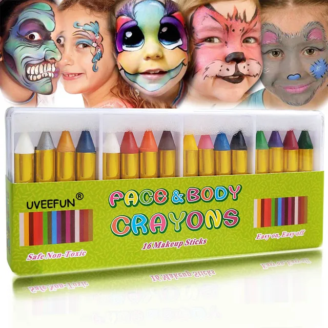 Face Paint Crayons Body Painting Pastel Pen 16 Colors Stick For