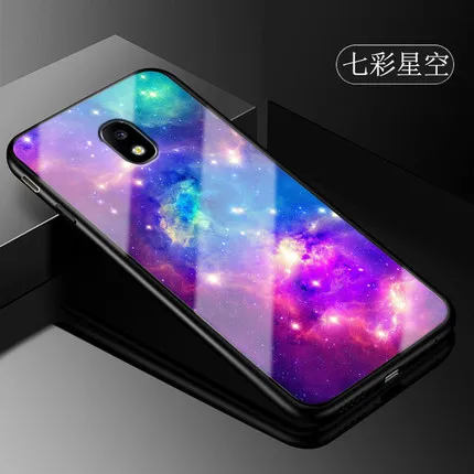 Для samsung Galaxy J3 чехол закаленное жесткий стеклянная задняя крышка для samsung J3 j330F Чехлы мягкие из кожи TPU рамки корпуса SM-j330 Капа - Цвет: A11