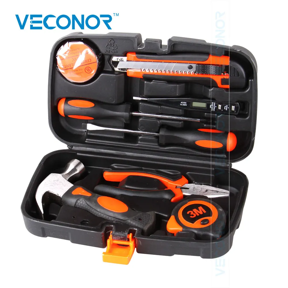 

9 Pcs Tool Set-Screwdriver, Hammer, Tape