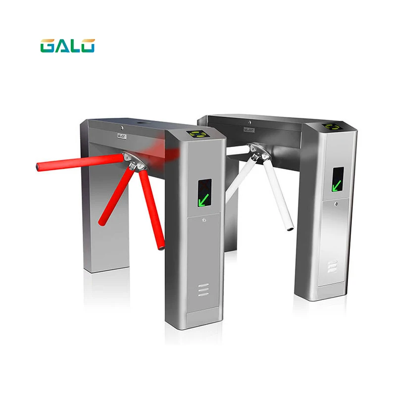 

Automatic pedestrian waist high 304 stainless steel tripod swing turnstile with RFID card
