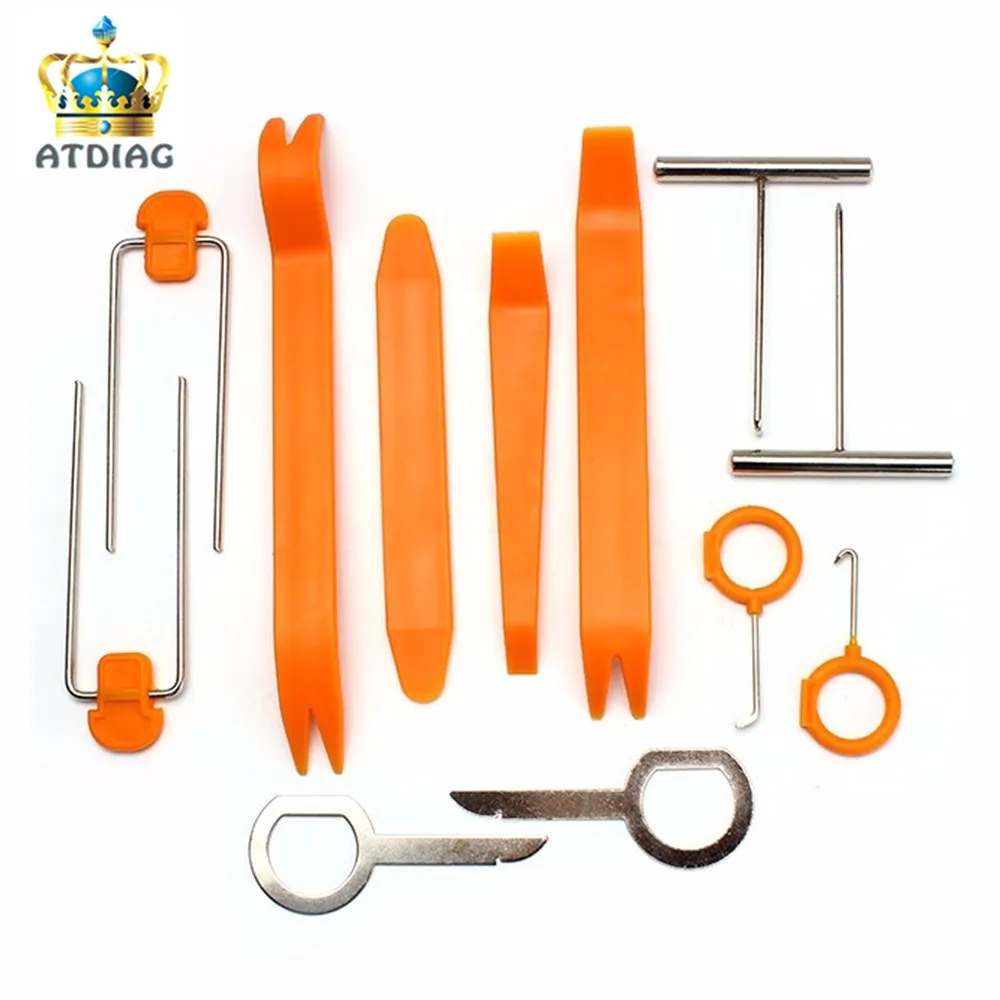 Kits de instalação estéreo do carro ferramenta de remoção de rádio do carro painel de clipe de porta de rádio do carro guarnição traço remoção de áudio