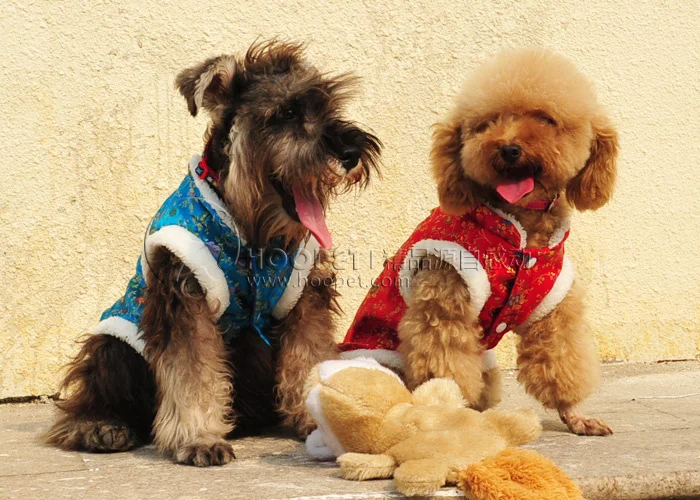 Комбинезон с четырьмя ножками для собак и кошек; Традиционный китайский костюм; Мягкий Теплый новогодний китайский костюм для домашних животных; куртка с флисовой подкладкой