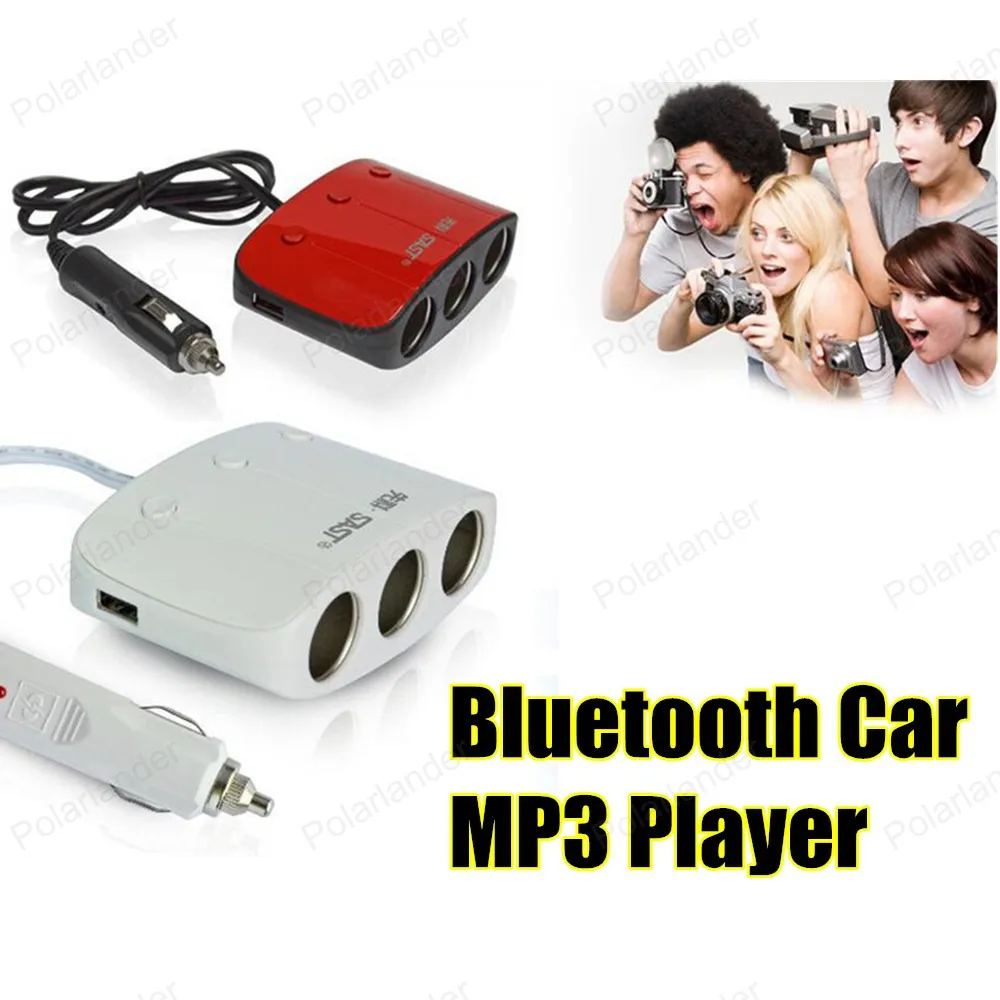  Bluetooth Car Kit FM Transmitter MP3 Player 3.5mm Audio AUX TF card Slots Dual USB Car Charger For iPhone Samsung GPS