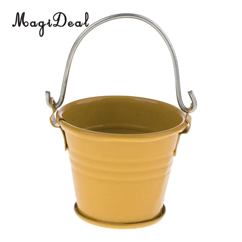 New Arrival 1/12 Scale Dollhouse Miniature Kitchen Garden Water Bucket Pail Furniture Decoration Accessory 7Colors