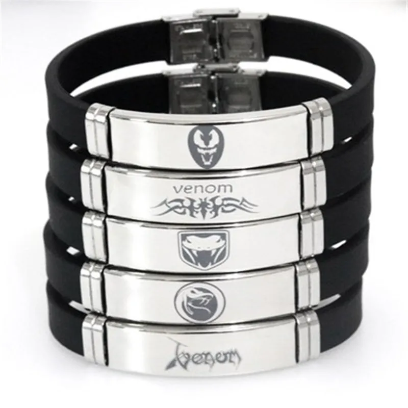 

2018 new venom film and television around Venom stainless steel silicone bracelet life guardian bracelet