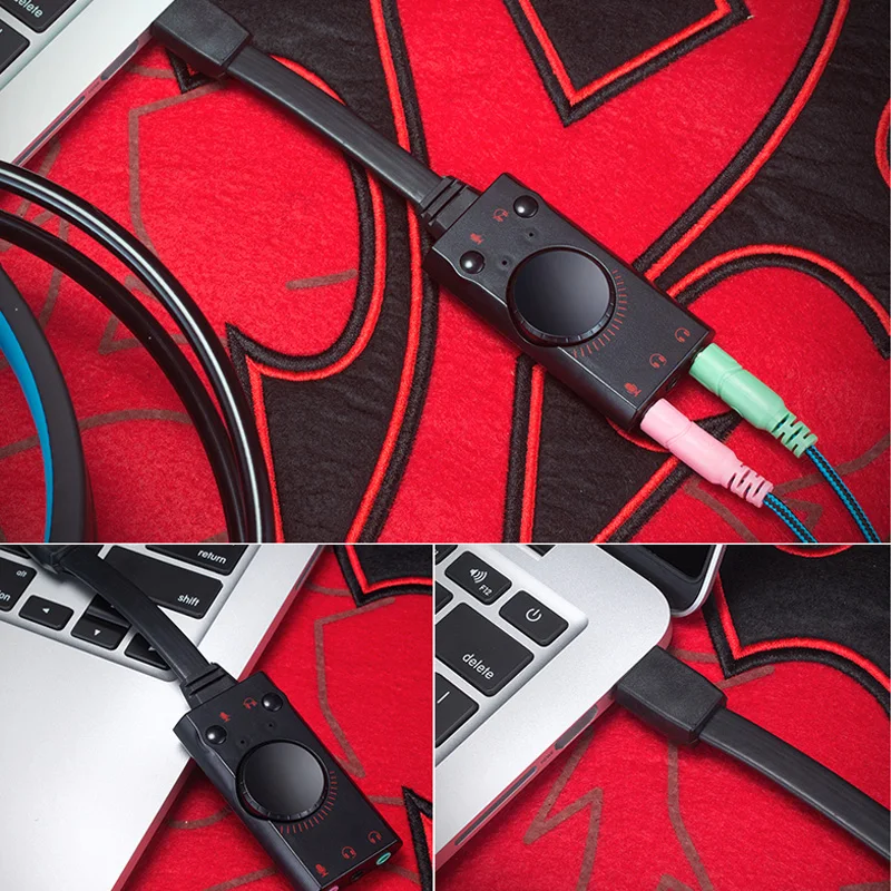 Бесплатная доставка внешняя звуковая карта USB для настольного ноутбука
