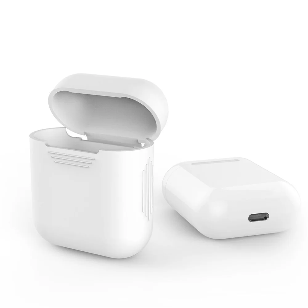 500pcs Soft Silicone Slim Case Cover for Apple Airpods charging Case Air pods Protection Cases Sleeve pouch bag coque fundas Red