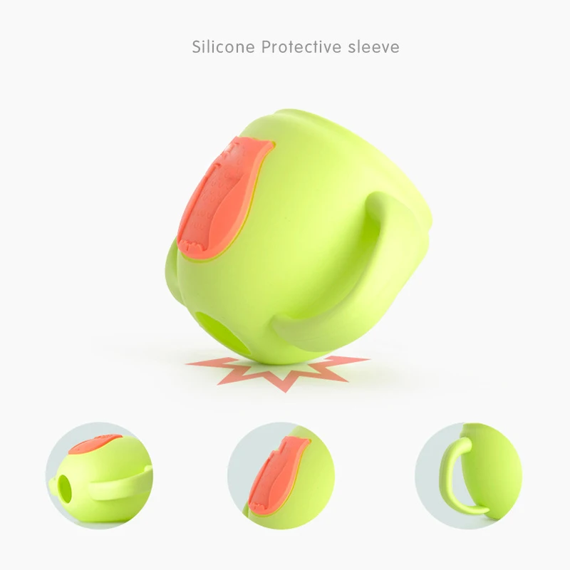 MMBABY Baby Bottles High Borosilicate Glass Cute Cartoon Feeding Bottle for Milk Water with Silicone Handle