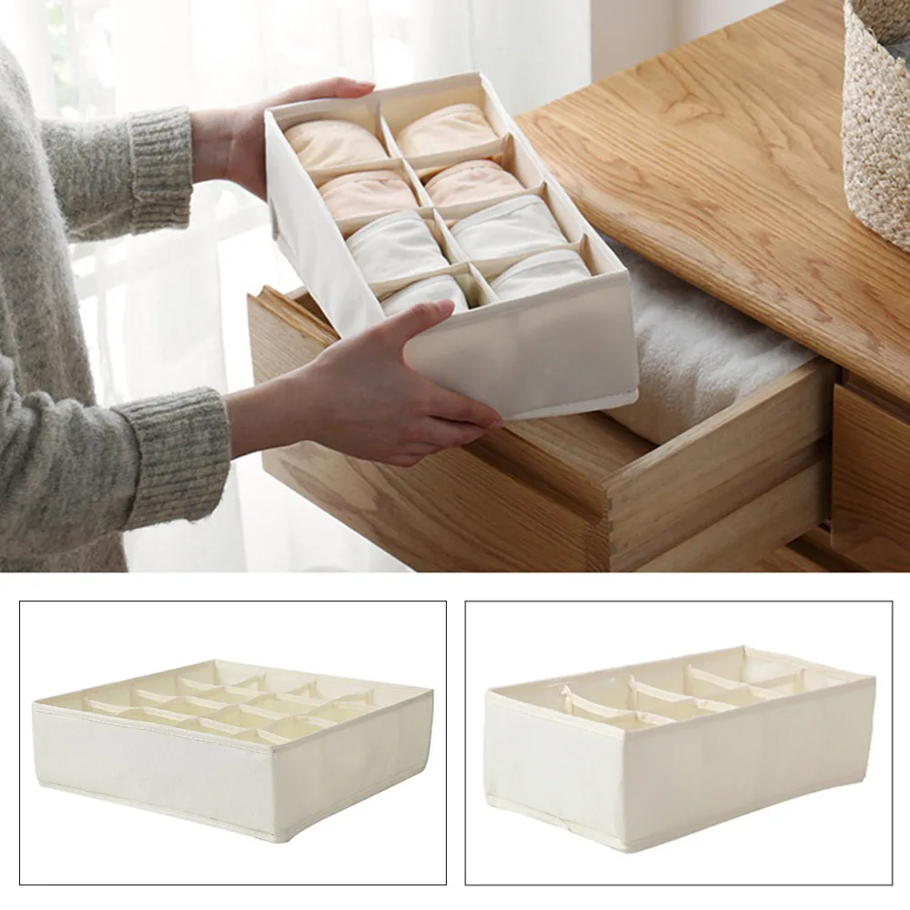 Alyer Collapsible Drawer Organizer Underwear Drawer Divider For